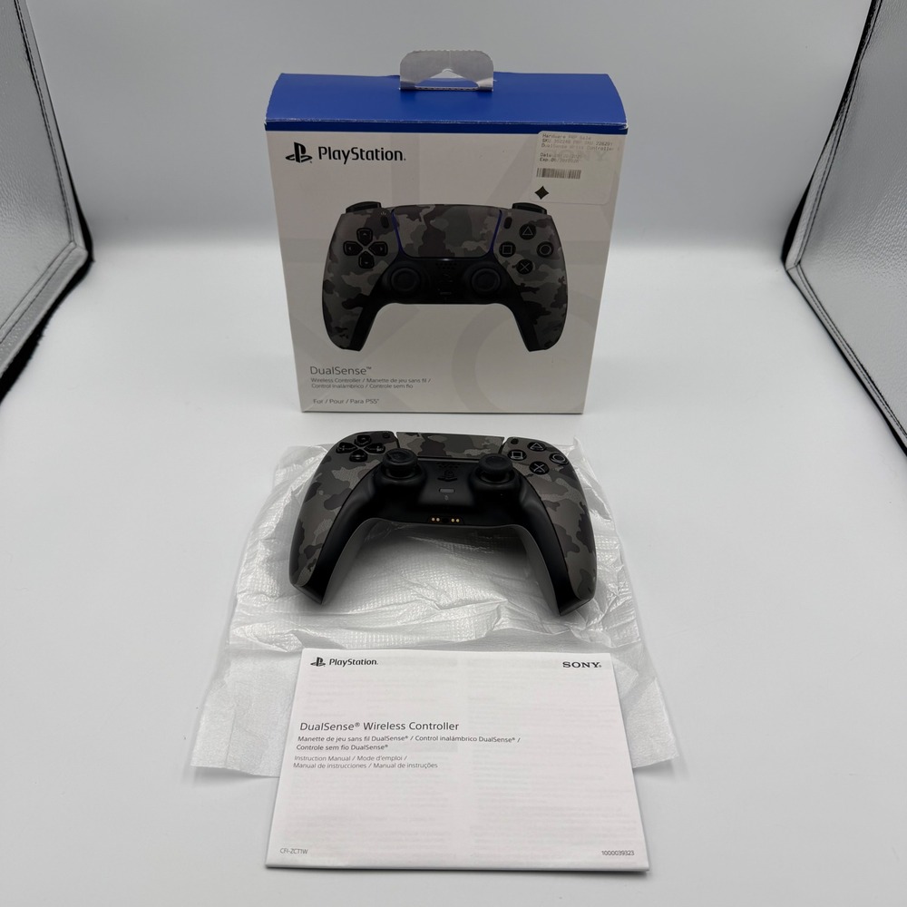 Sony PS5 DualSense Gray Camouflage Controller CFI-ZCT1W OEM w/ Box Tested